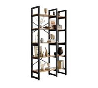 Bibliotheque-Étagere à 5 Niveaux-Étagère en métal pour épices-étagère ouverte-Robuste et facile à installer-88x30x170cm-marron