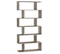Bibliothèque, Étagère à 6 Niveaux, Meuble de rangement, Cloison Séparateur, pour Salon, Chambre, Bureau, Grège