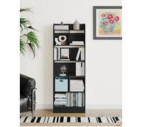 Bibliothèque, Étagère à 6 Niveaux, Meuble de Rangement Livres, Cloison Séparateur, Présentoir, pour Salon, Chambre, Bureau,Noir