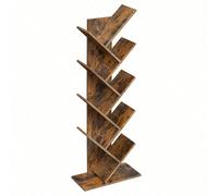 Bibliothèque, Étagère à 8 Niveaux, Meuble de rangement, en forme d'arbre, Marron Rustique