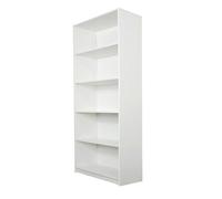 Home Collective Bibliothèque, étagère à dossiers, étagère sur Pied, séparateur de pièce, Blanc avec 5 Compartiments Ouverts en Bois MDF Longueur 50 cm