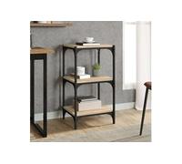 vidaXL Bibliothèque Chêne Sonoma 819308 – 3 niveaux – Bois d'ingénierie & acier 40x33x70,5 cm