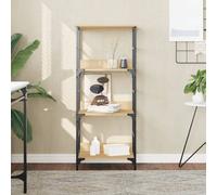 vidaXL Bibliothèque, Étagère à Livres avec 5 Compartiments, Meuble de Rangement Bureau Intérieur, Industriel, Chêne Sonoma Bois d'Ingénierie