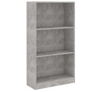 Bibliothèque/étagère à livres - mango - 3 niveaux - Gris béton - 60x24x109cm - bois d'ingénierie M2388