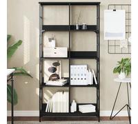 Vidaxl Bibliothèque Noir 78,5x33x117,5 Cm Bois D'ingénierie Multicolore