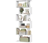 Bibliothèque étagère blanche en MDF - WOLTU - 6 compartiments - 60x23 5x160 cm - Imperméable - Résistante aux rayures