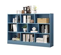 Bibliothèque étagère bleue à cubes décalés avec 10 étagères présentoir organisateur de rangement pour livres bibliothèque étagère de rangement (couleur : bleu, taille : 14025105 cm)