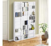 Bibliothèque étagère CD CEYLIA 30 cases avec étagères modulables bois blanc