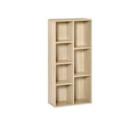 Bibliothèque étagère cube 7 compartiments 50l x 24P x 106H cm bois naturel