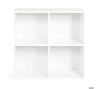 Bibliothèque étagère cube blanche 4 cases en bois d'ingénierie, style scandinave, 59,6 x 29,5 x 60 cm