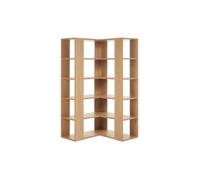 Bibliothèque étagère d'angle finition bois clair chêne l95 cm musso