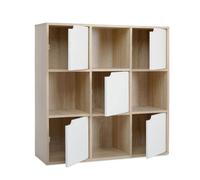 Bibliothèque, Étagère de livres, Meuble de rangement avec 9 Compartiments, Inclus 4 Ouvert et 5 avec Porte - Mondeer