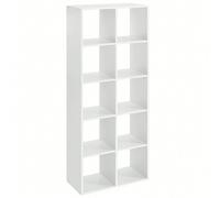 Bibliothèque, Étagère De Rangement 10 Compartiments, Meuble, Cube, Blanc Par Songmics 65,5 X 30 X 161,5 Cm Blanc