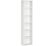 Bibliothèque, Étagère de rangement 6 Niveaux, Meuble, Cube, 40 x 24 x 178,5 cm, Blanc