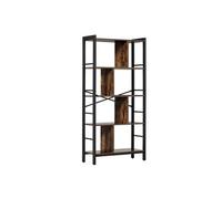 HOMCOM Bibliothèque étagère de rangement 4 niveaux surface mélaminée rétro industriel idéale pour salon chambre bureau 100 x 30 x 182 cm noir brun