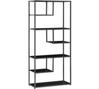 Bibliothèque étagère de rangement à 7 niveaux style industriel acier bois noir Noir G