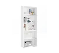 Bibliotheque / etagere de rangement coloris blanc - Hauteur 196.5 x Longueur 75.5 x Profondeur 33 cm --