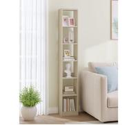 Bibliothèque, Étagère de Rangement, Meuble, Cube, pour Salon, Bureau, Chambre, Style Scandinave, 24 x 30 x 184,4 cm, Beige Chêne