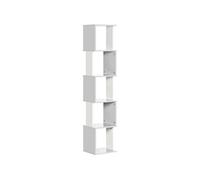 HOMCOM Bibliothèque étagère de Rangement à 5 Niveaux étagère à Livres en Bois, étagère Cube Rangement pour Salon, Bureau à Domicile, 33 x 28 x 161 cm, Blanc et Gris