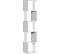 HOMCOM Bibliothèque étagère de Rangement à 5 Niveaux étagère à Livres en Bois, étagère Cube Rangement pour Salon, Bureau à Domicile, 33 x 28 x 161 cm, Blanc et Gris