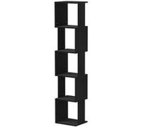 HOMCOM Bibliothèque étagère de Rangement à 5 Niveaux étagère à Livres en Bois, étagère Cube Rangement pour Salon, Bureau à Domicile, 33 x 28 x 161 cm, Noir