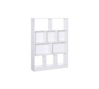 Bibliothèque meuble de rangement 5 niches + 5 étagères blanc