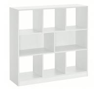 Bibliothèque, Étagère, Meuble de rangement avec compartiments Ouverts, Cloison Séparateur, 97,5 x 30 x 100 cm, Blanc