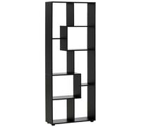 HOMCOM Bibliothèque étagère meuble de rangement en Zig zag Design Contemporain 70L x 24l x 178H cm Panneaux Particules noir