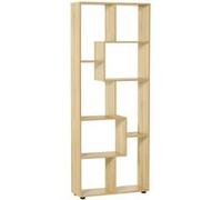 HOMCOM Bibliothèque étagère Zig zag Design Contemporain 70L x 24l x 178H cm Panneaux Particules Bois naturel