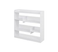 HOMCOM Bibliothèque étagère meuble de rangement dim. 90L x 24l x 91H cm 4 niveaux 3 panneaux arrières panneaux de particules blanc