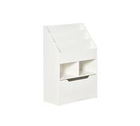 HomCom Bibliothèque 3 étagères 2 niches tiroir Blanc 60 x 29,9 x 90 cm