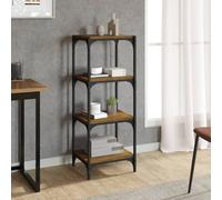 vidaXL Bibliothèque Chêne fumé 100x33x70,5 cm Bois d'ingénierie acier