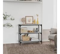 Bibliothèque Étagère Rangement Chêne Fumé Bois d'Ingénierie et Acier vidaXL