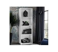 Bibliothèque Etagère Taranto Komodee, Blanc, sans LED, pour Salon, Chambre, Bureau