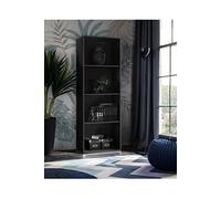 Bibliothèque Etagère Taranto Komodee, Noir, sans LED, pour Salon, Chambre, Bureau