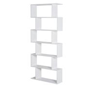 HOMCOM Bibliothèque étagère Zig zag Design Contemporain 80L x 23l x 192H cm 6 Niveaux Blanc