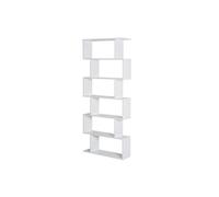 Bibliothèque étagère zig zag design contemporain 80L x 23l x 192H cm 6 niveaux blanc Blanc G