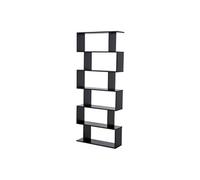 HomCom Bibliothèque étagère Zig Zag design contemporain 80×23×192 cm 6 niveaux Noir