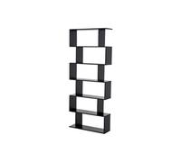 Bibliothèque étagère zig zag design contemporain 80L x 23l x 192H cm 6 niveaux noir Noir G