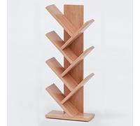 Bibliothèque étroite autoportante à 7 étages en bois massif avec sécurité anti-basculement - Présentoir en bois robuste pour salon, bureau et solution de rangement pour magazines