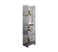 Bibliothèque étroite moderne en acrylique transparent - 2/3/4 niveaux - Bibliothèque ouverte et élégante pour salon, chambre à coucher, bureau, solution gain de place
