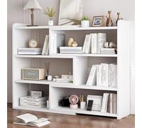 Bibliothèque extensible en bois à 4 couches, bureau du sol au plafond, étagères de rangement basses ouvertes pour la maison et le bureau, finition blanche élégante, 80 cm
