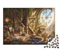 Bibliothèque Fenêtre Télescope Puzzle, 1000 Pcs pour Adultes Haute Qualité
