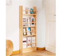 Bibliothèque fine en bois pour espaces étroits à 4 niveaux pour chambre à coucher ou salon Derrière la porte avec étagère de rangement de 60 x 120 cm