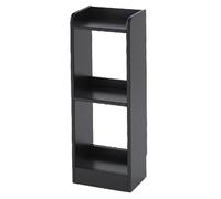 Bibliothèque fine en chêne massif à 2/3/4 niveaux - Économie d'espace - Assemblage facile - Idéale pour chambre à coucher et bureau à domicile - Noir - 90 cm