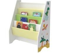 Bibliothèque Fisterra pour enfant avec 4 compartiments ouverts blanc vert jaune [en.casa] Blanc G
