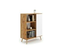 Bibliothèque Fondi chêne artisanal blanc