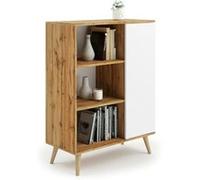 Bibliothèque Fondi chêne artisanal blanc Beige G