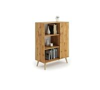 Buffet FONDI, commode avec 1 porte et 3 étagères - chêne de wotan - L 90 x P 40 x H 116cm