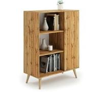 Bibliothèque Fondi pieds bois Beige G
